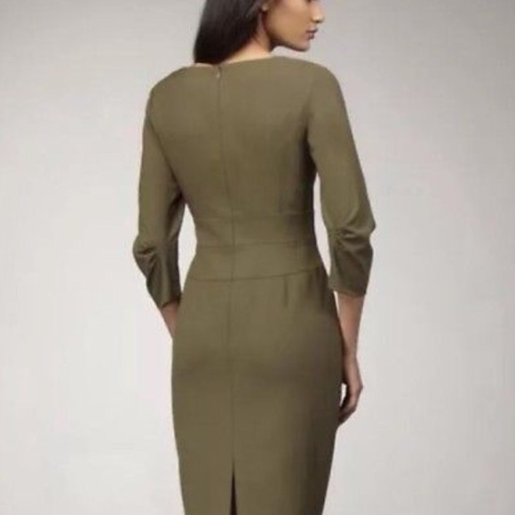 {Lafayette 148 New York} Olive Sheath Dress - sz 6 - Picture 3 of 8